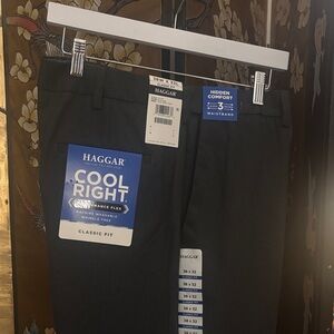 Haggar Cool Right Classic Fit Dark Gray Pants